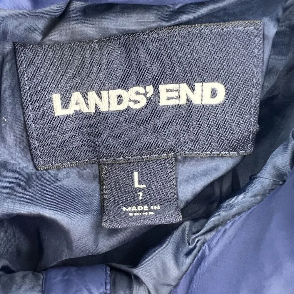Lands' End Kids Blue Puffer Jacket - Picture 4 of 6